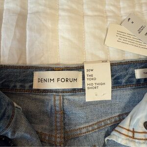 Aritzia NWT Denim Forum Mid Thigh Jean Short